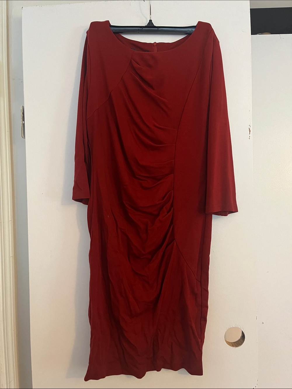 Elegant Red Ruched Women’s Dress